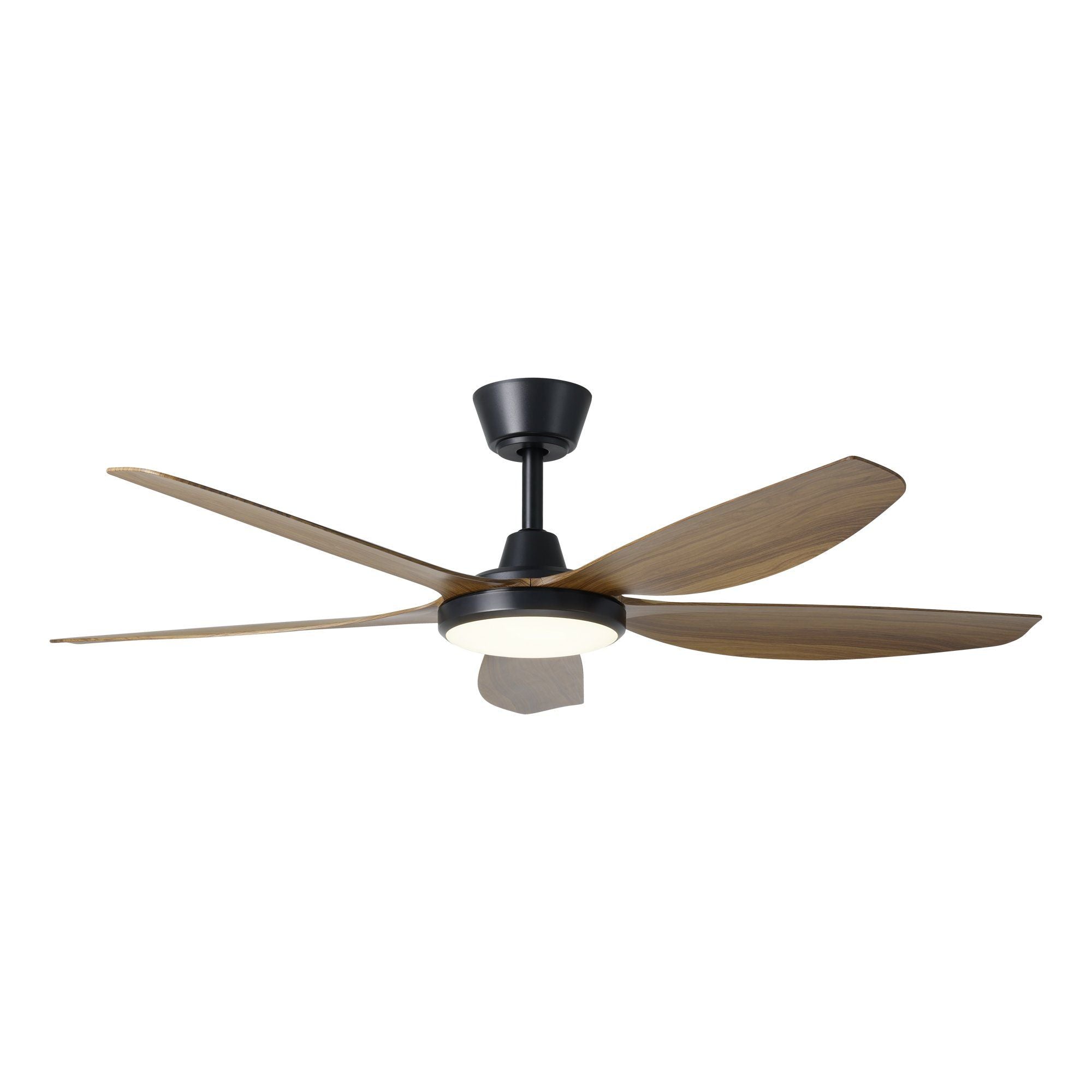 Miami 52"/1320mm 5 Blade Black and Teak with LED DC Motor ABS Ceiling Fan
