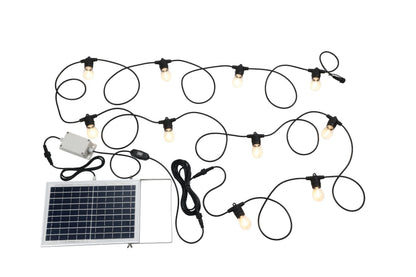 Festoon Solar Black with 10-Light Warm White Kit