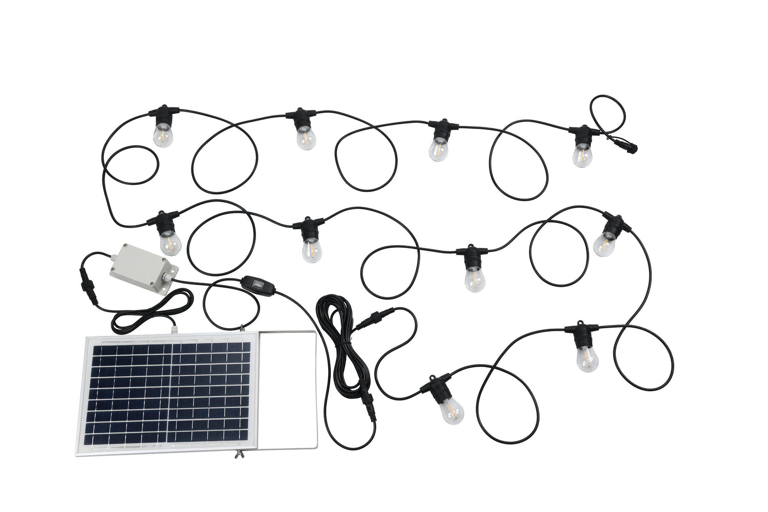 Festoon Solar Black with 10-Light Warm White Kit