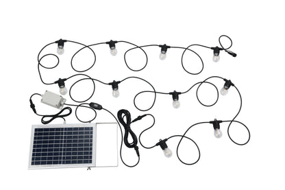 Festoon Solar Black with 10-Light Warm White Kit
