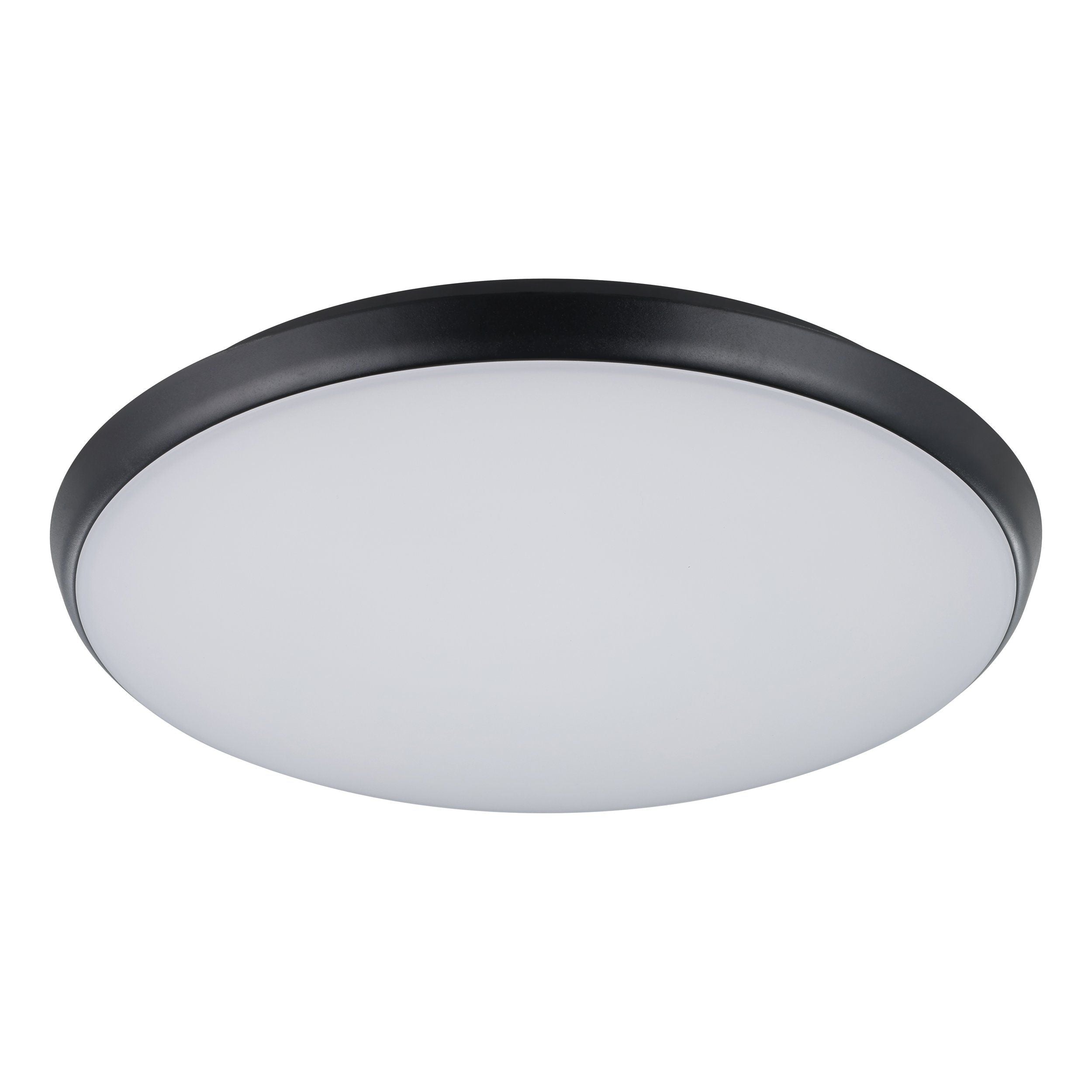 Ollie 2 18/25w Black 300mm Tri-Colour LED Oyster