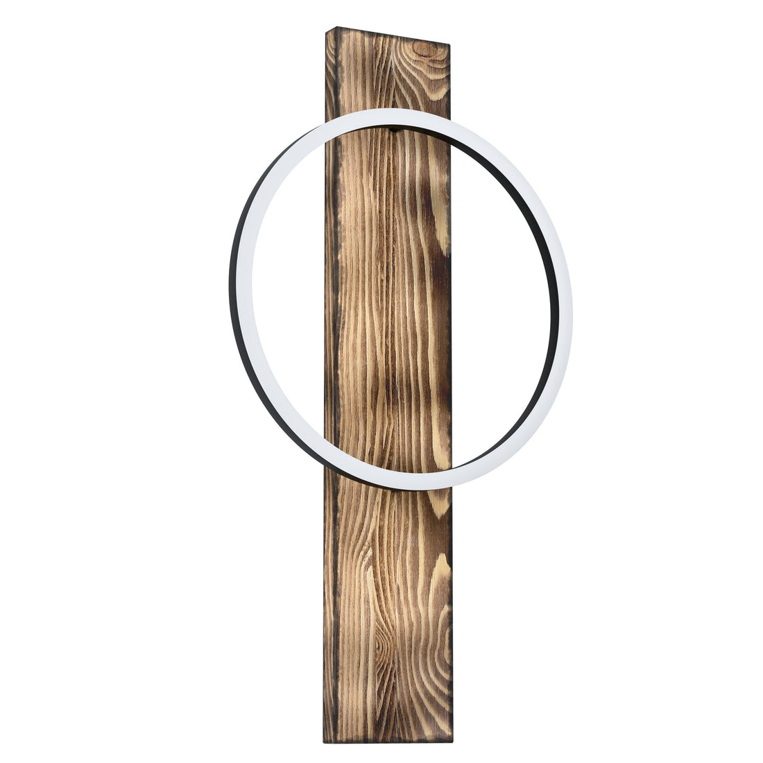Boyal Brown Rustic Timber with Black LED Contemporary Wall Light
