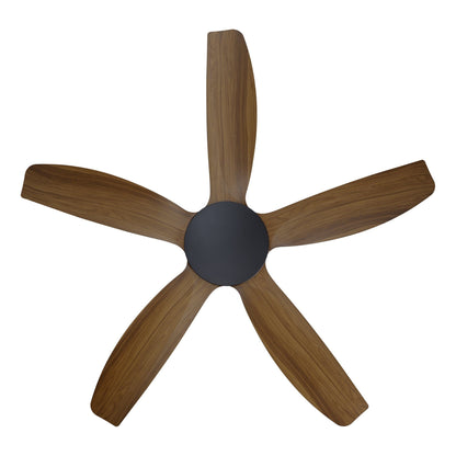 Miami 48"/1220mm 5 Blade Black with Teak DC Motor ABS Ceiling Fan