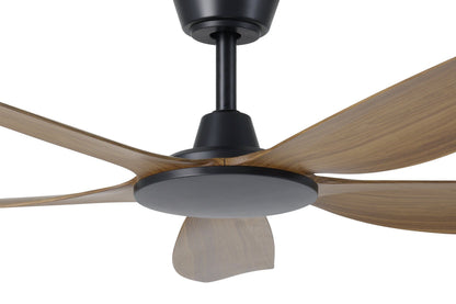 Miami 48"/1220mm 5 Blade Black with Teak DC Motor ABS Ceiling Fan