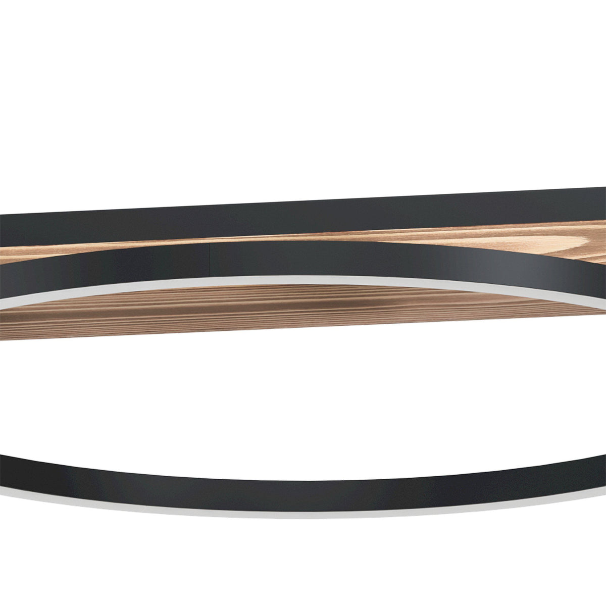 Boyal Brown Rustic Timber with Black LED Contemporary Pendant