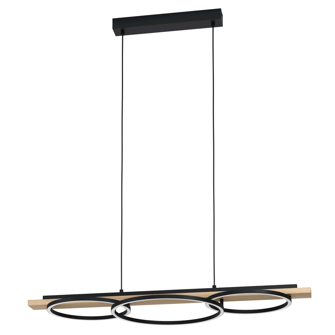 Boyal Natural Timber with Black LED Contemporary Pendant