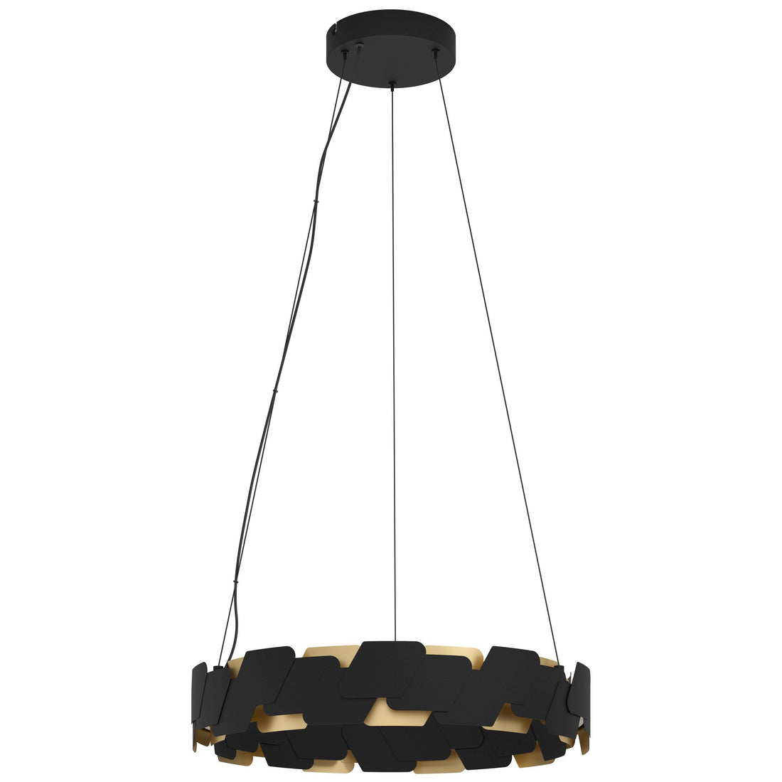 Altagracia Round 70w LED Warm White Black and Gold Contemporary Pendant