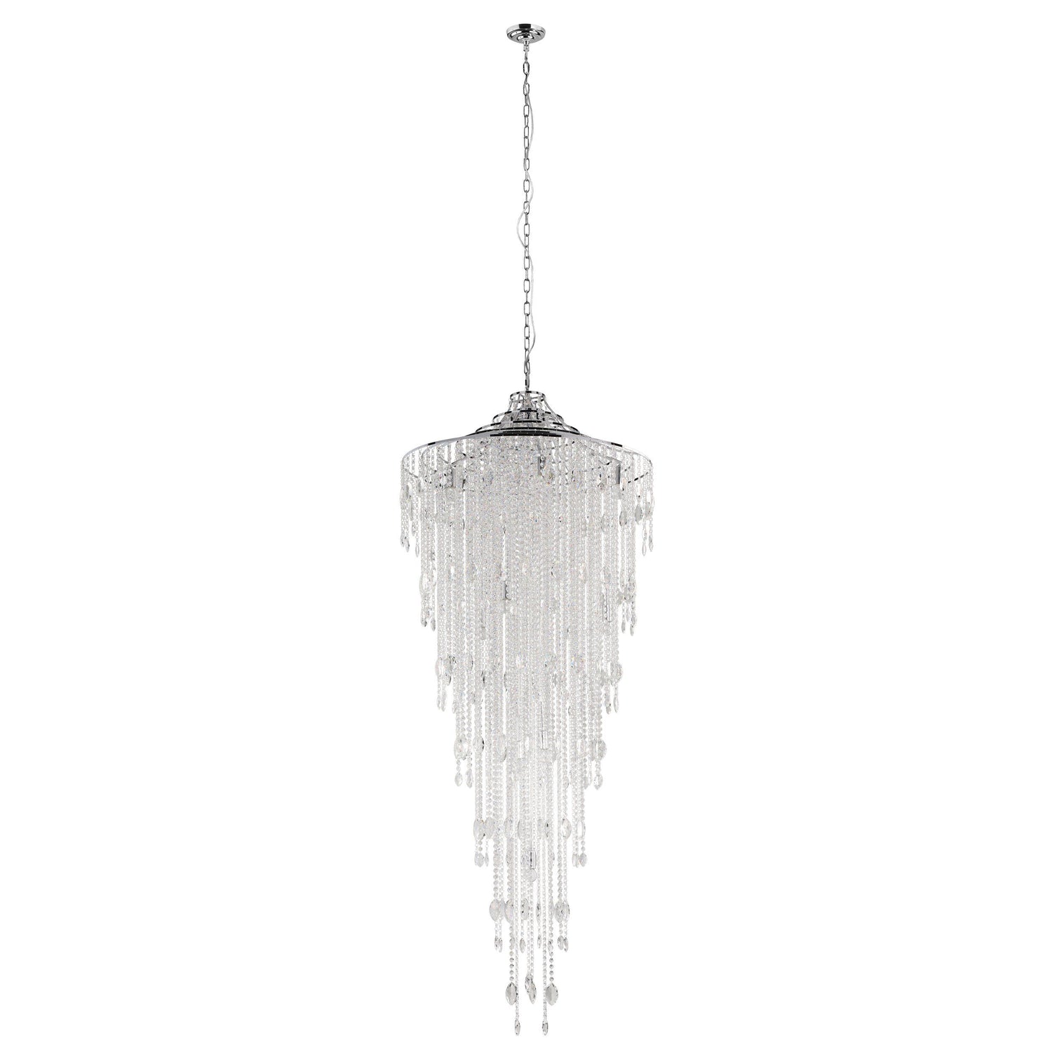 Beires 12 Light 240cm Chrome and Crystal Classic Feature Pendant