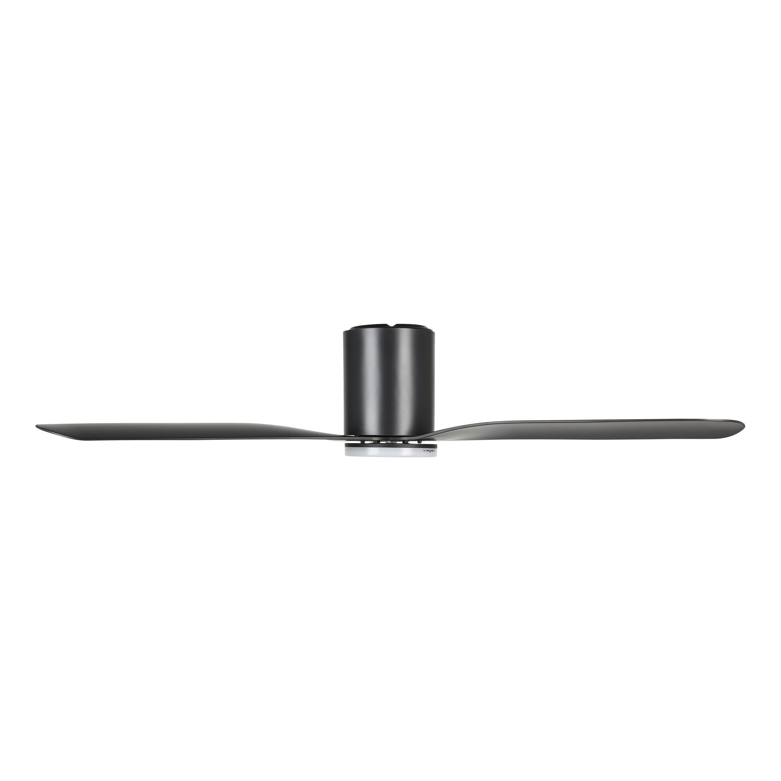 Iluka 52&quot;/1320mm Black with LED Light DC Low Profile Flush Ceiling Fan