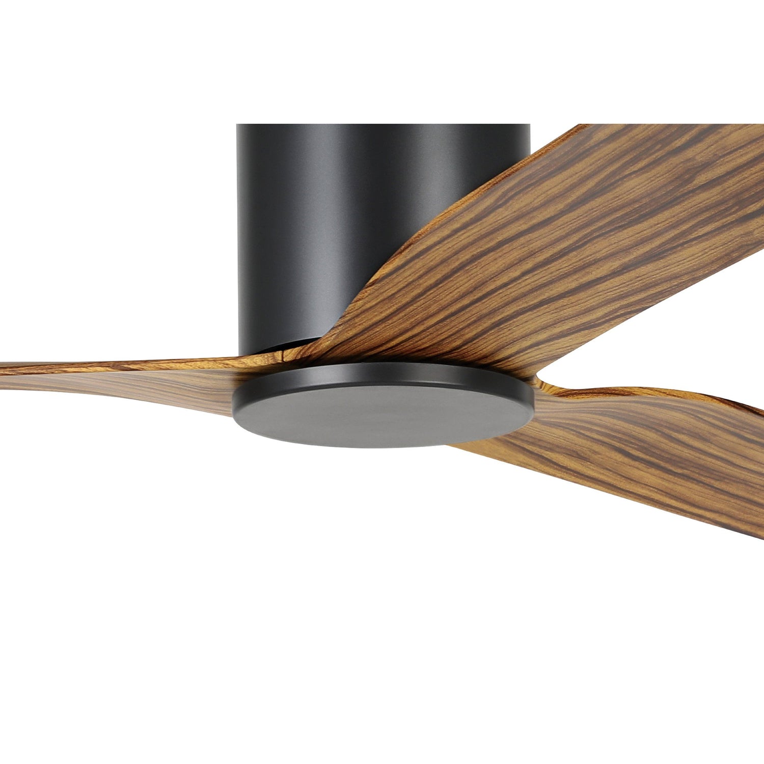 Iluka 60&quot;/1520mm Black and Rustic Timber DC Low Profile Flush Ceiling Fan