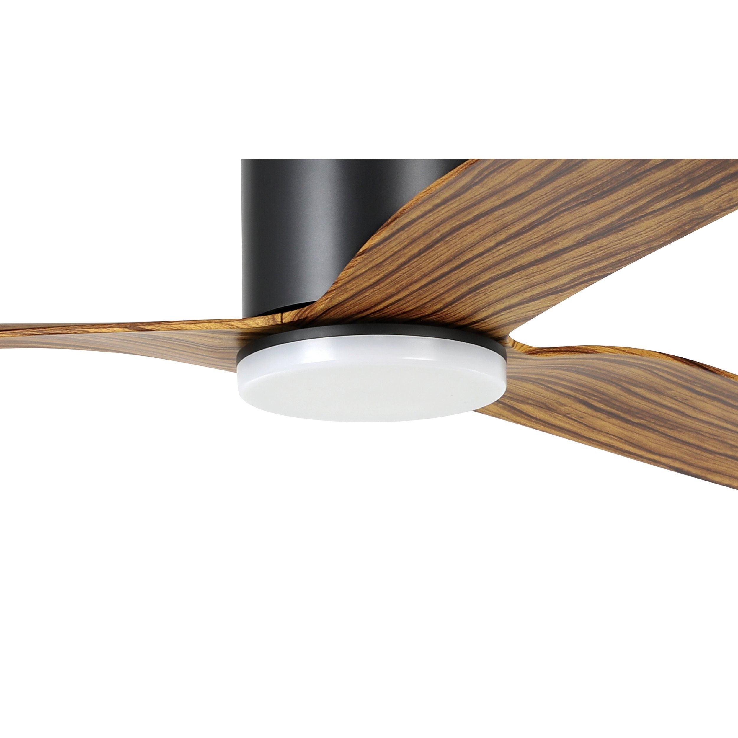 Iluka 60&quot;/1520mm Black and Rustic Timber with LED Light DC Low Profile Flush Ceiling Fan