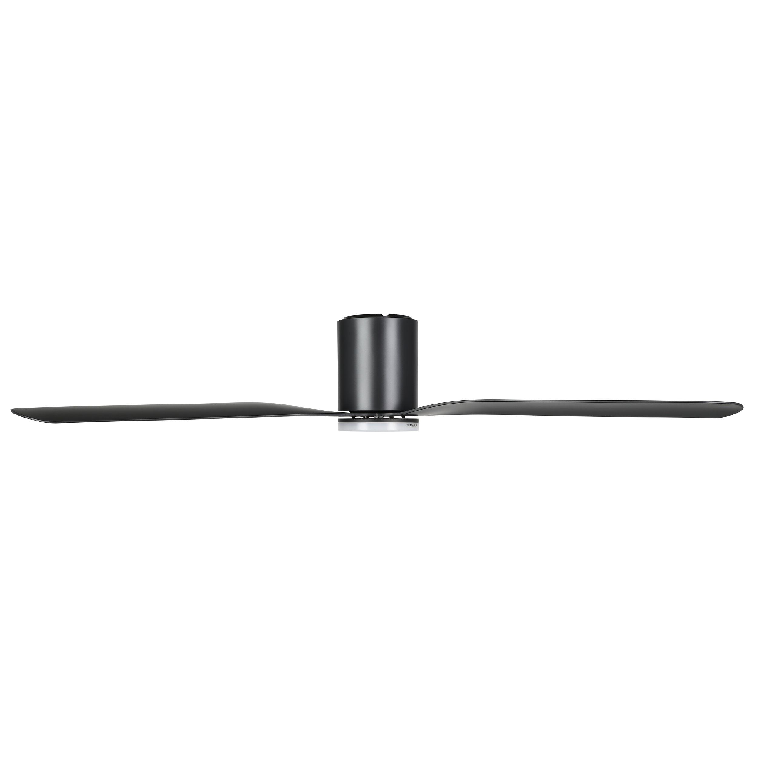 Iluka 60&quot;/1520mm Black with LED Light DC Low Profile Flush Ceiling Fan