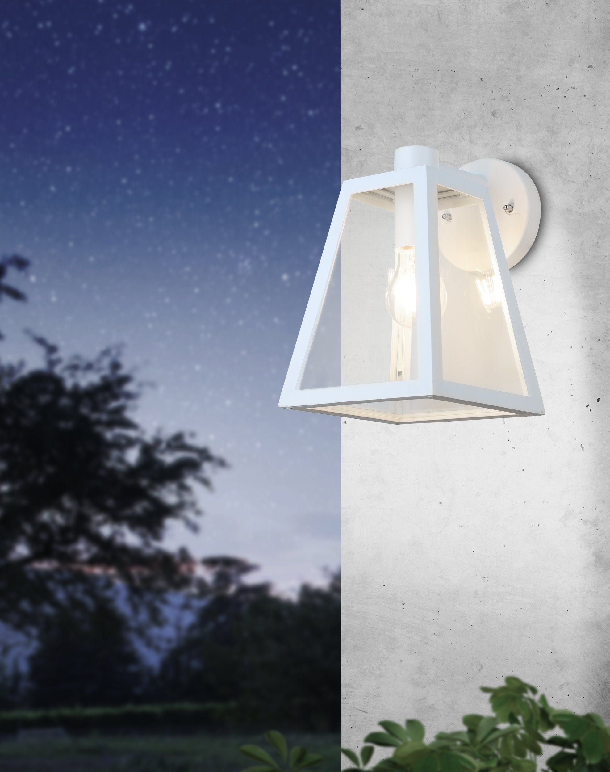 Mirandola White Modern Box Outdoor Coach Light