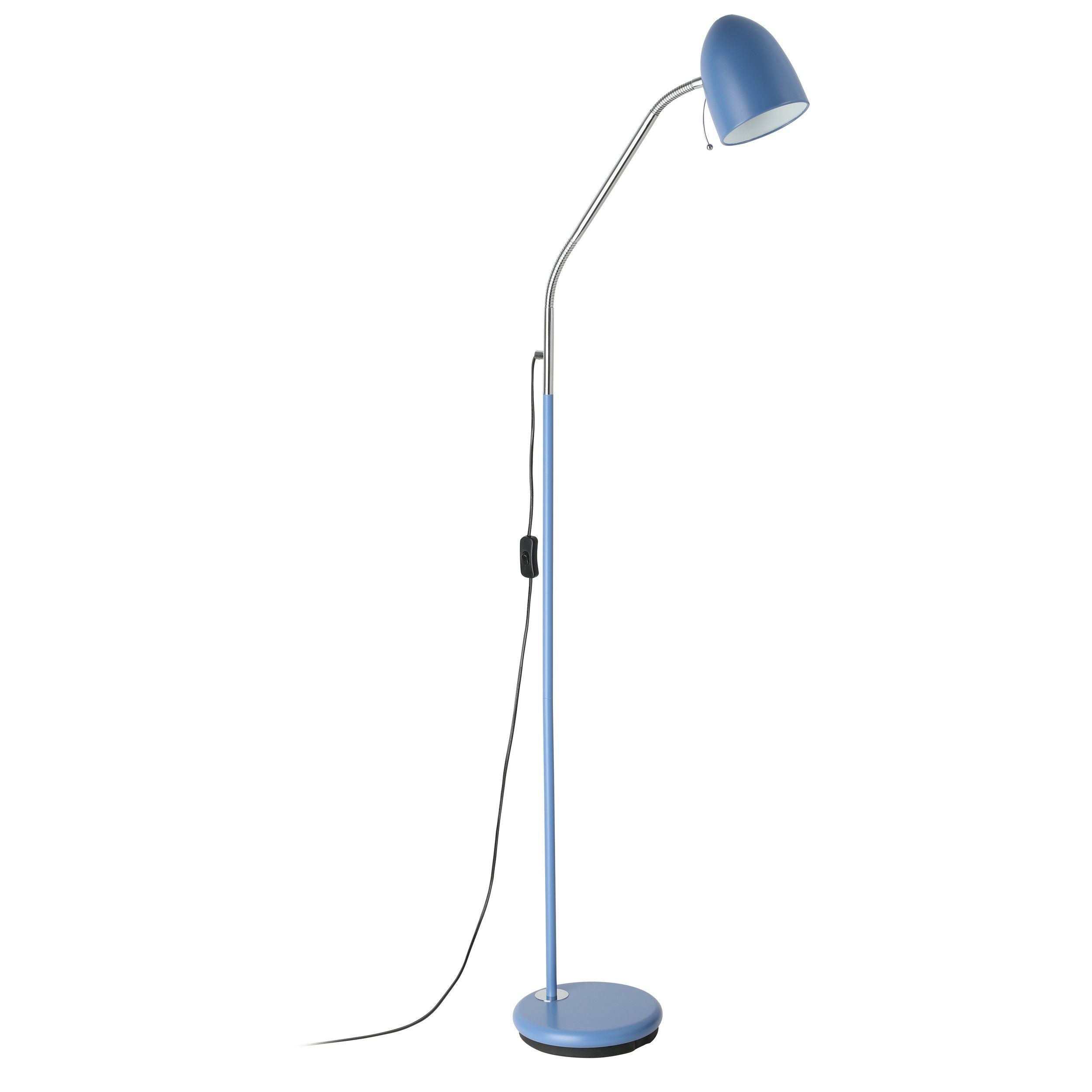 Lara 1 Light Floor Lamp Pastel Blue Modern Task Lamp