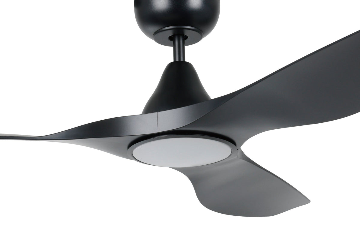 Surf 48"/1220mm 3 Blade Black with LED Light DC Motor ABS Ceiling Fan
