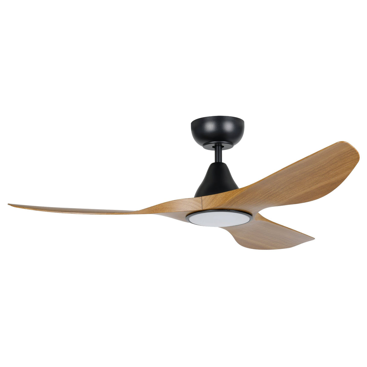 Surf 48"/1220mm 3 Blade Black and Burmese Teak with LED Light DC Motor ABS Ceiling Fan