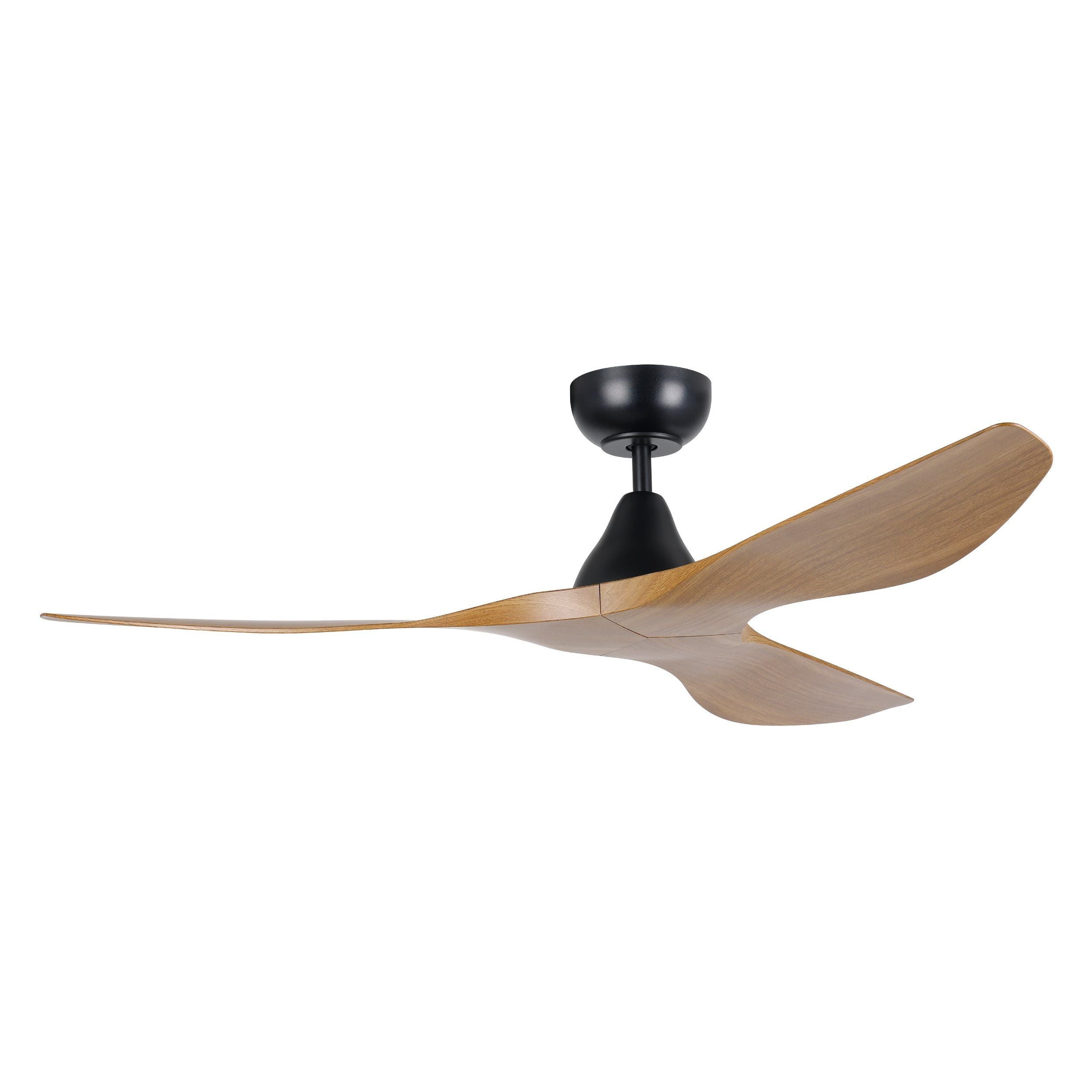 Surf 52&quot;/1320mm 3 Blade Black and Burmese Teak DC Motor ABS Ceiling Fan