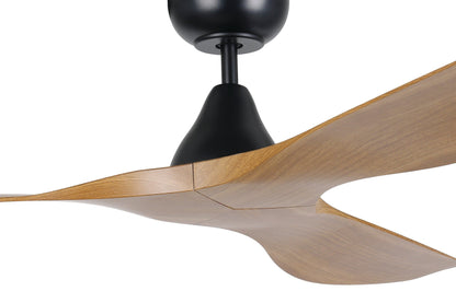 Surf 52&quot;/1320mm 3 Blade Black and Burmese Teak DC Motor ABS Ceiling Fan