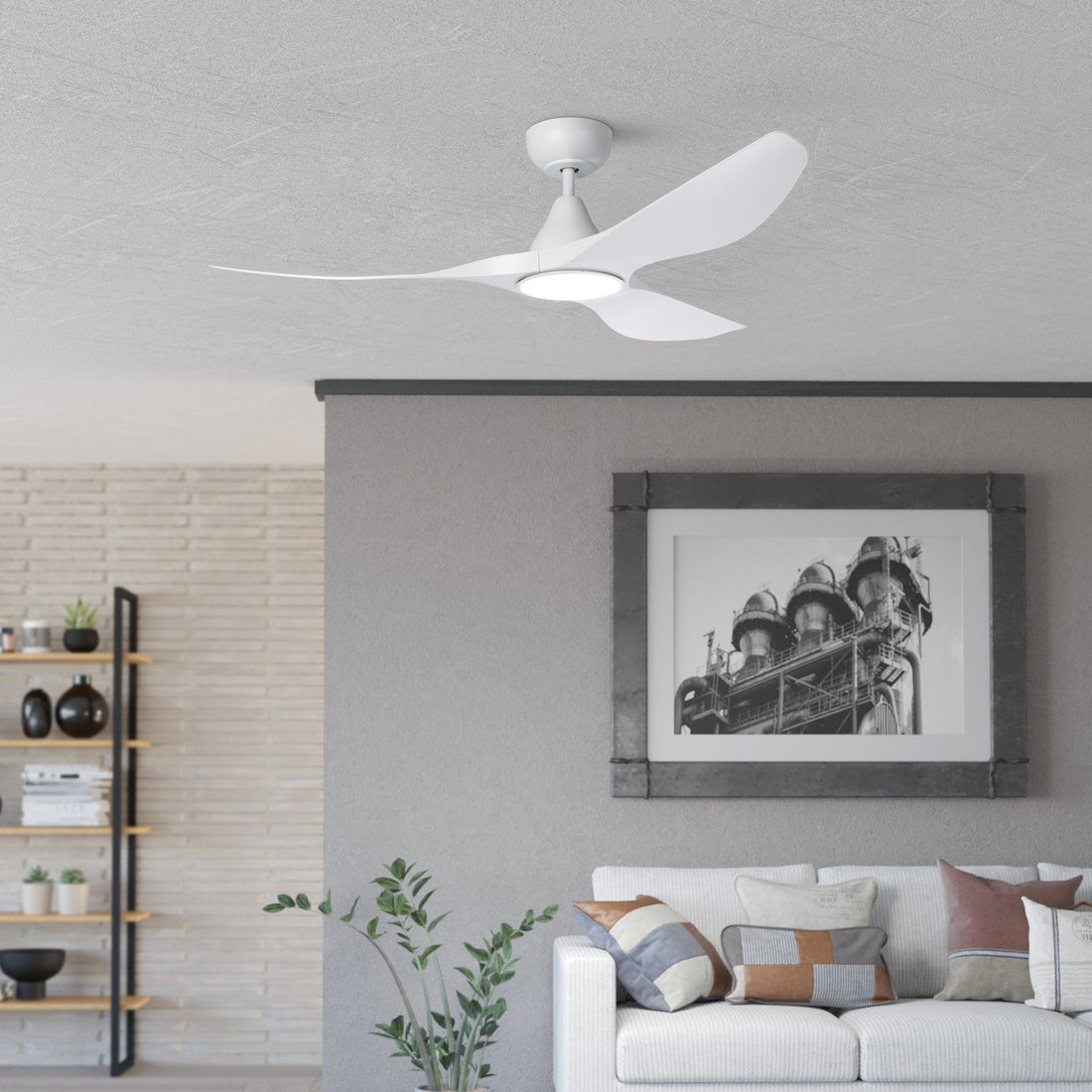Surf 52&quot;/1320mm 3 Blade White with LED Light DC Motor ABS Ceiling Fan