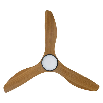 Surf 52&quot;/1320mm 3 Blade Black and Burmese Teak with LED Light DC Motor ABS Ceiling Fan