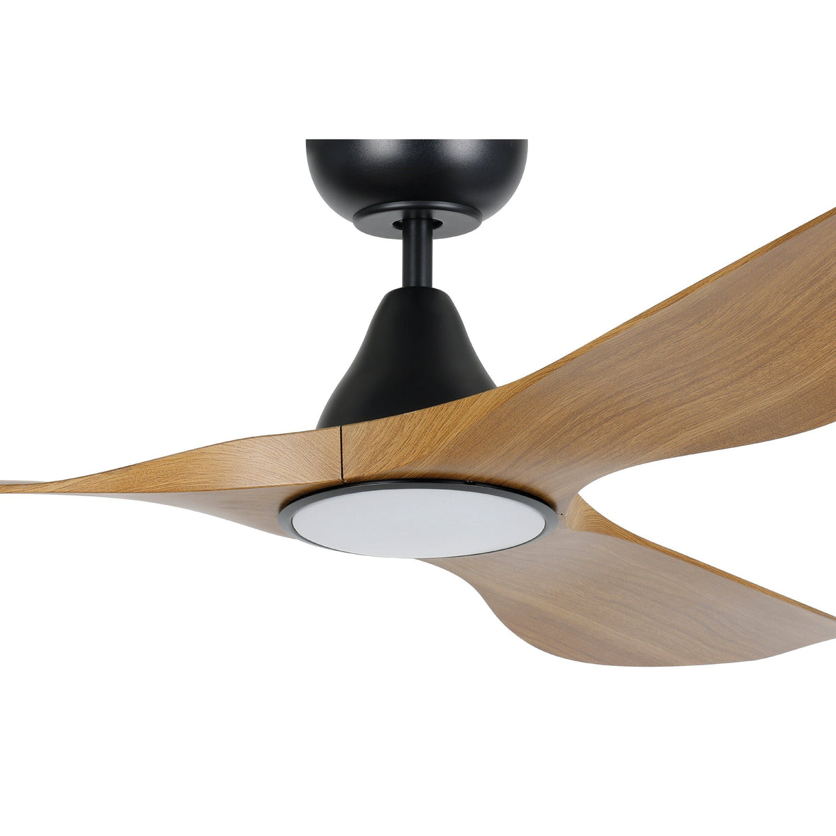 Surf 52"/1320mm 3 Blade Black and Burmese Teak with LED Light DC Motor ABS Ceiling Fan
