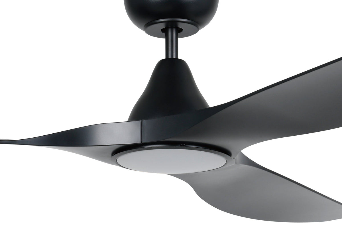 Surf 60"/1520mm 3 Blade Black with LED Light DC Motor ABS Ceiling Fan