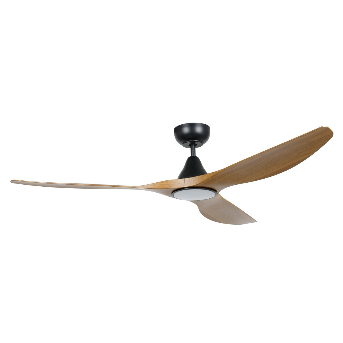 Surf 60"/1520mm 3 Blade Black and Burmese Teak with LED Light DC Motor ABS Ceiling Fan