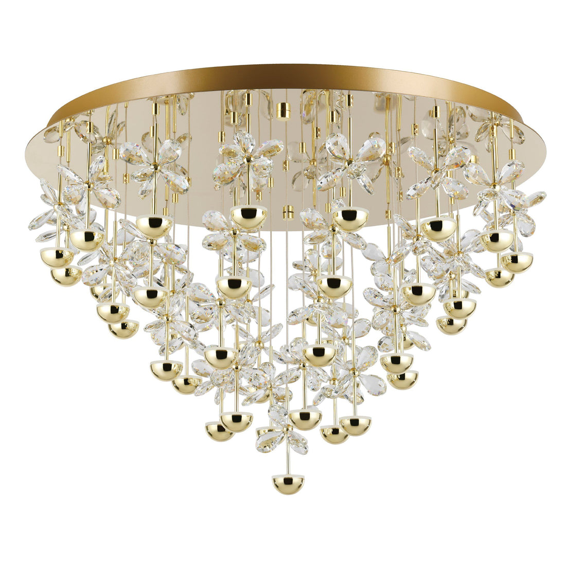 Pianopoli 43 Light Brass Crystal Butterfly Close to Ceiling
