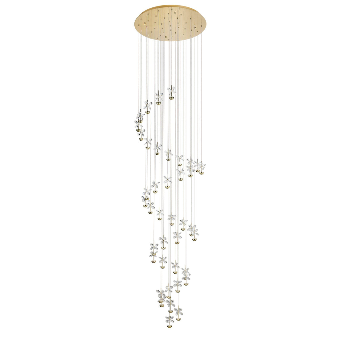 Pianopoli 40 Light Brass Crystal Butterfly Spiral Pendant