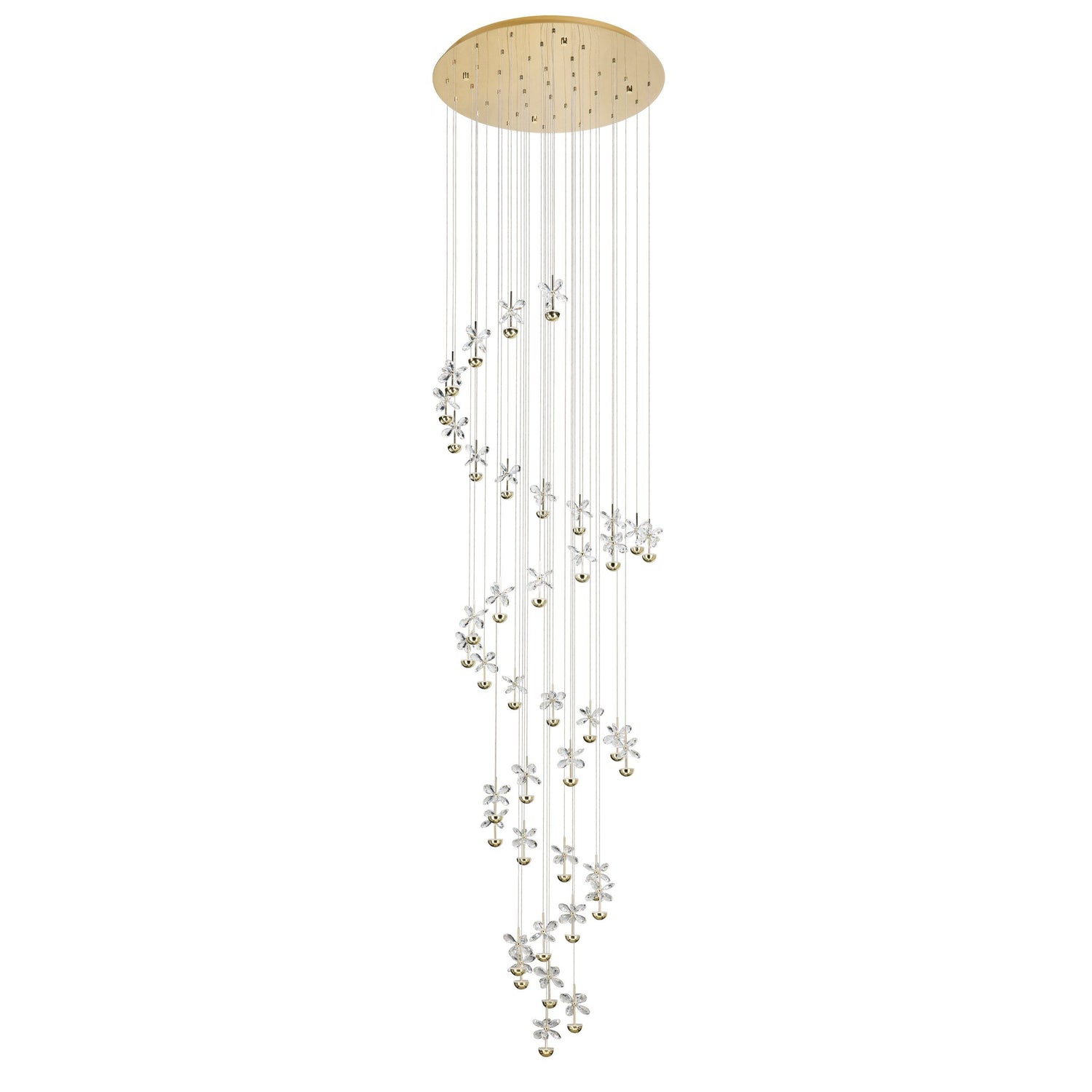Pianopoli 40 Light Brass Crystal Butterfly Spiral Pendant