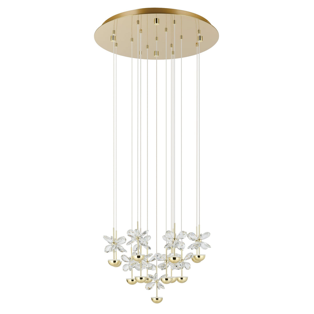 Pianopoli 15 Light Brass Crystal Butterfly Pendant