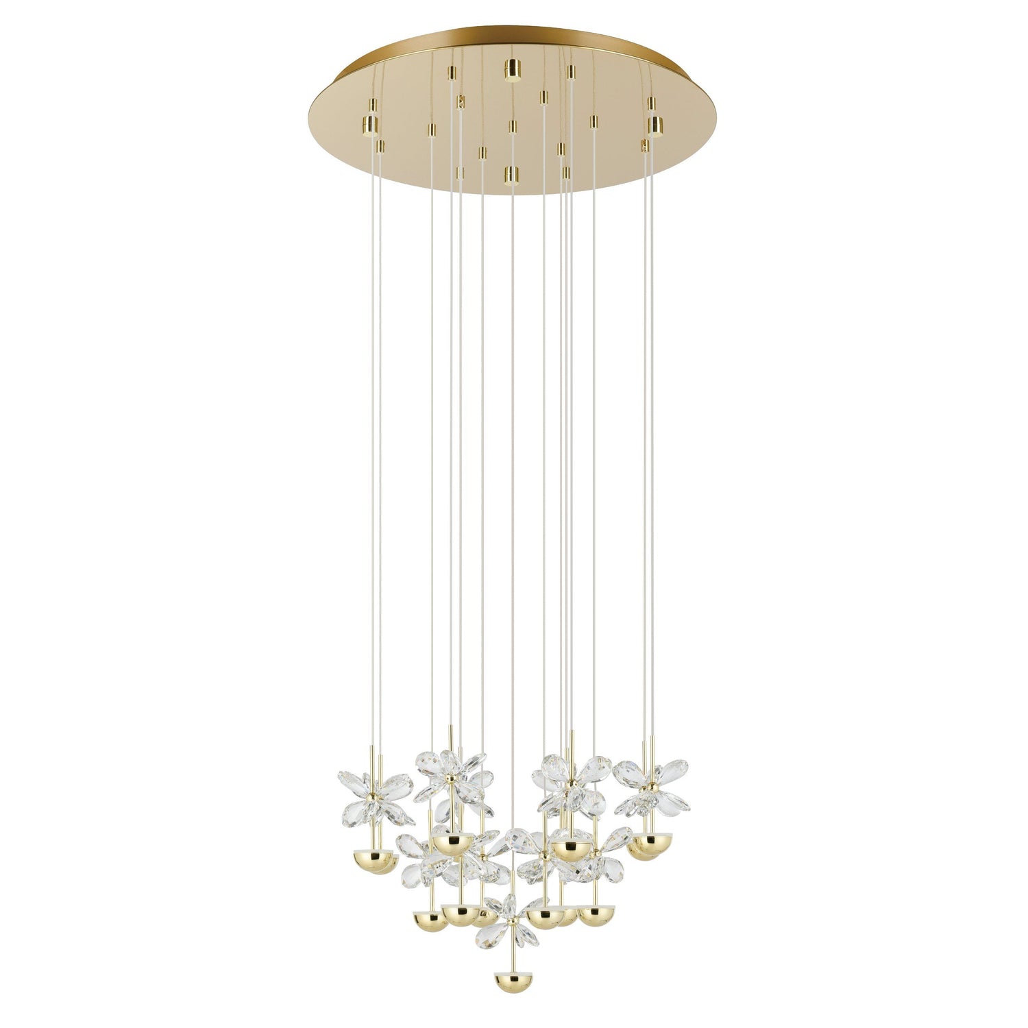 Pianopoli 15 Light Brass Crystal Butterfly Pendant