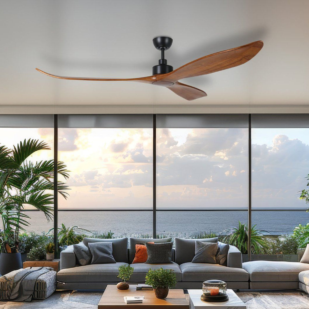 Currumbin Black with Merbau Timber 80"/203cm DC Motor Ceiling Fan