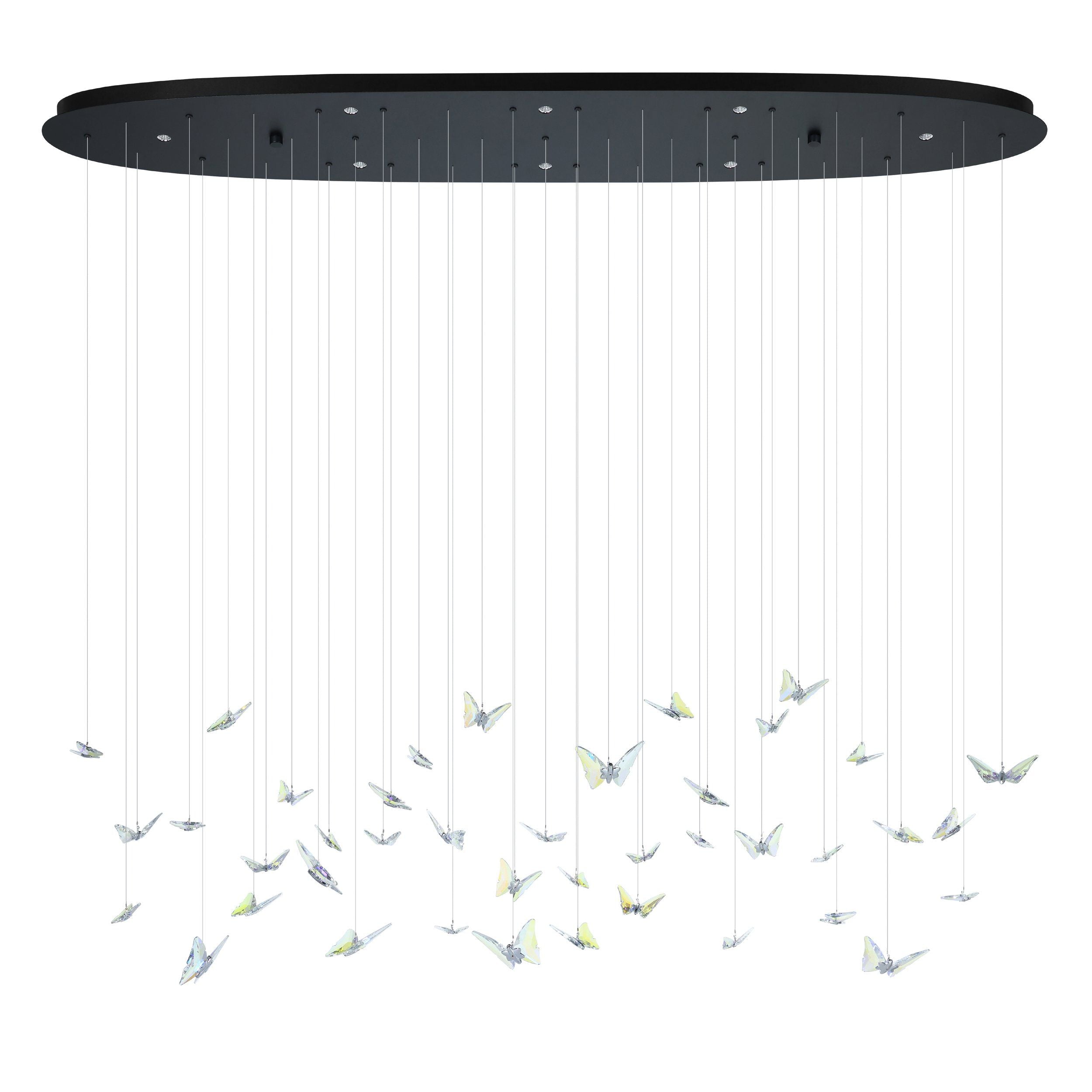 Adrados Black and Crystal Butterfly 1480mm Linear LED Contemporary Pendant