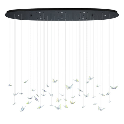 Adrados Black and Crystal Butterfly 1480mm Linear LED Contemporary Pendant