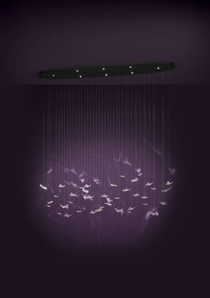Adrados Black and Crystal Butterfly 1480mm Linear LED Contemporary Pendant