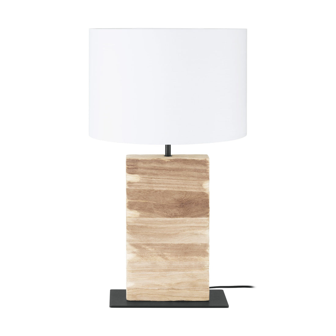 Contessore Rectangle White and Timber Contemporary Table Lamp