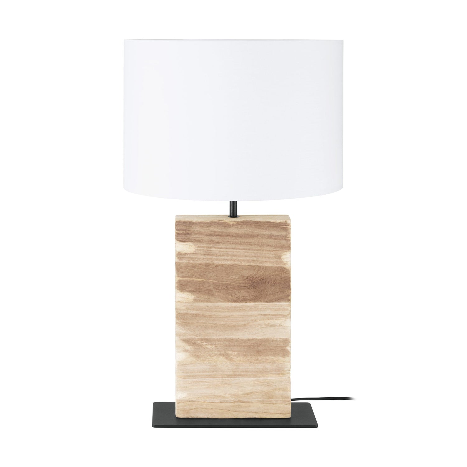 Contessore Rectangle White and Timber Contemporary Table Lamp