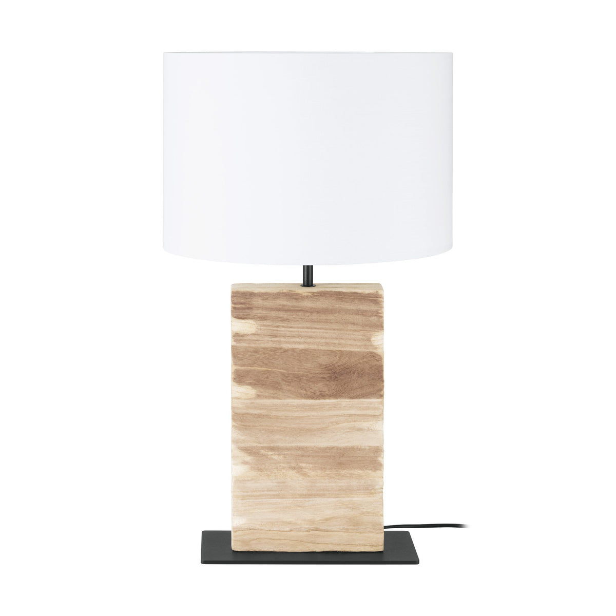 Contessore Rectangle White and Timber Contemporary Table Lamp
