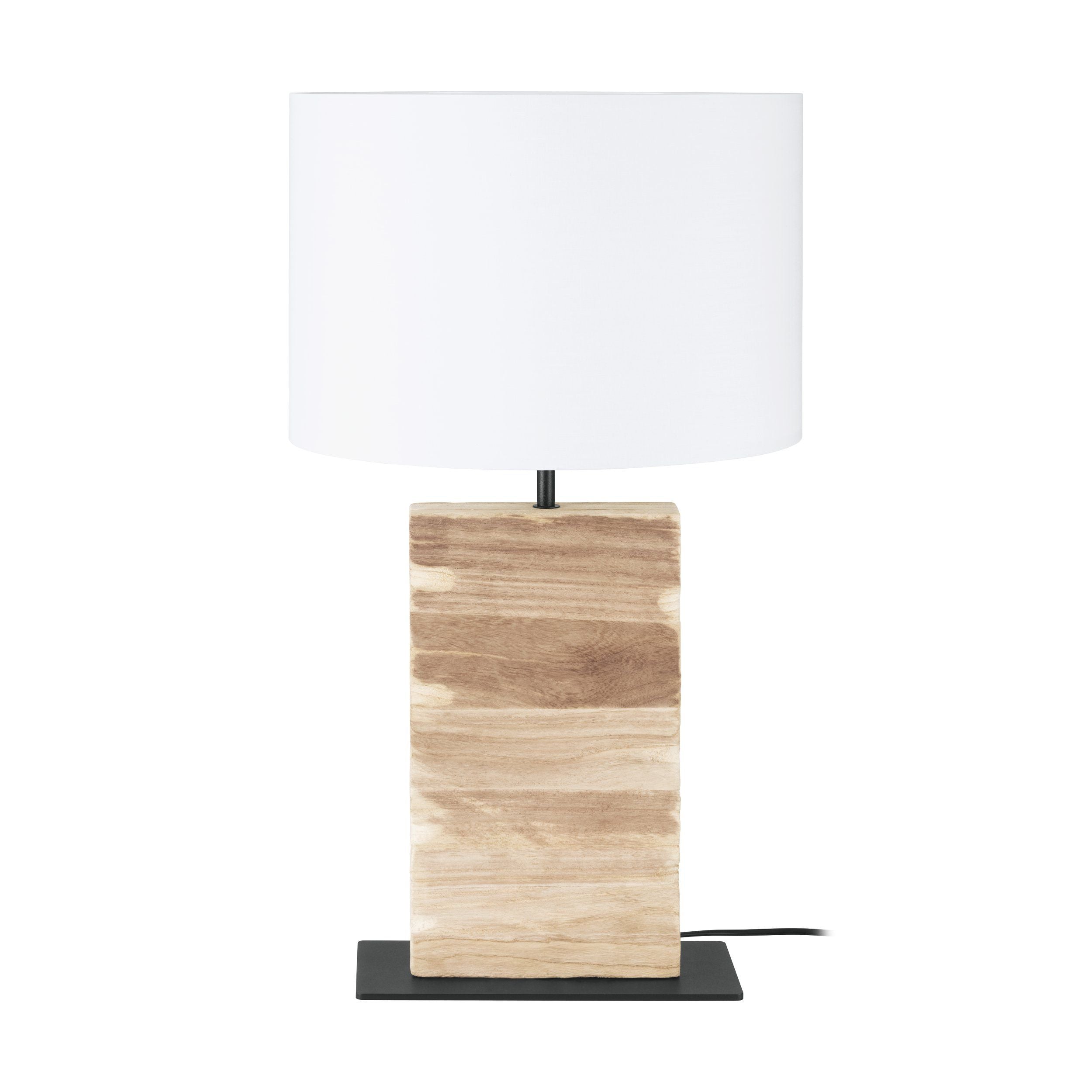 Contessore Rectangle White and Timber Contemporary Table Lamp