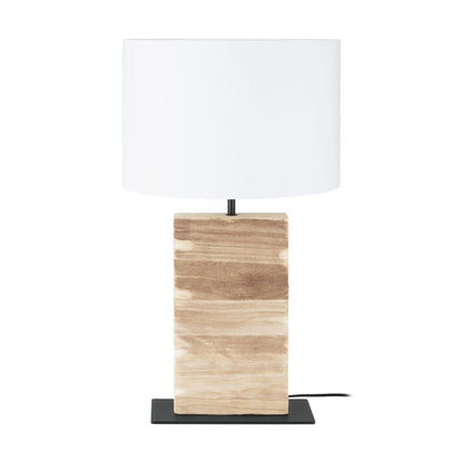 Contessore Rectangle White and Timber Contemporary Table Lamp