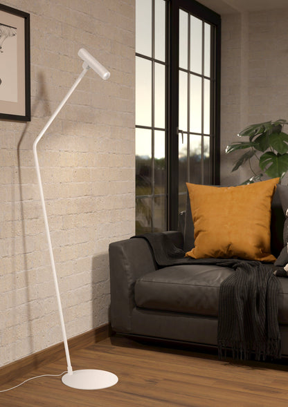 Almudaina White LED Slim Contemporary Floor Lamp