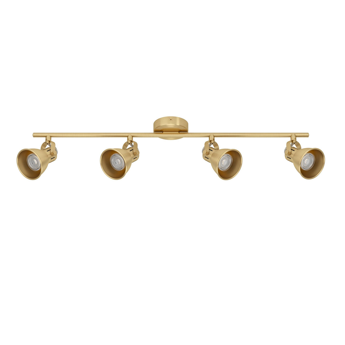 Seras Brushed Brass 4 Light Modern Industrial GU10 Spotlight