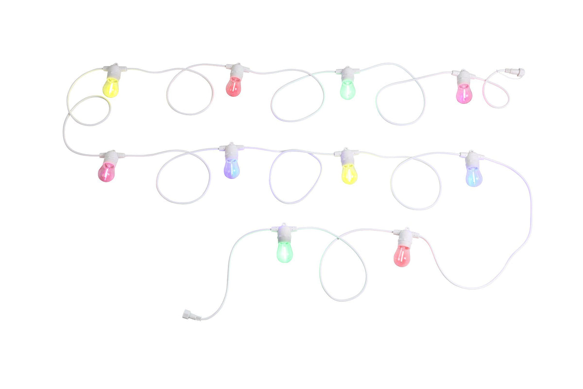 Festoon Extension White with 10-Light Multi-Colour