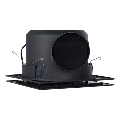 Samba Black Square Tri-Colour LED Bathroom Exhaust Fan