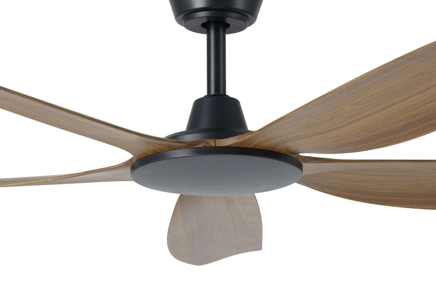 Miami 52"/1320mm 5 Blade Black with Teak DC Motor ABS Ceiling Fan