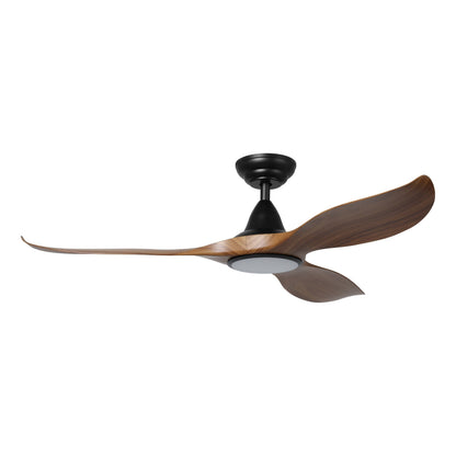 Noosa 52&quot;/132cm New Teak and Black with LED Light DC Motor Ceiling Fan