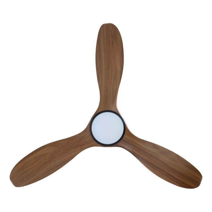 Noosa 52&quot;/132cm New Teak and Black with LED Light DC Motor Ceiling Fan