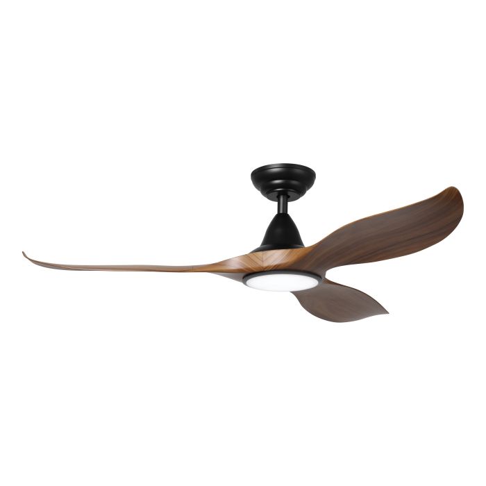 Noosa 52&quot;/132cm New Teak and Black with LED Light DC Motor Ceiling Fan