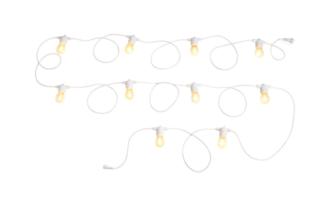Festoon Extension White with 10-Light Warm White